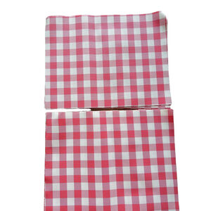 Pink White Gingham Plaid Vinyl Placemats Set of 8 Cottagecore